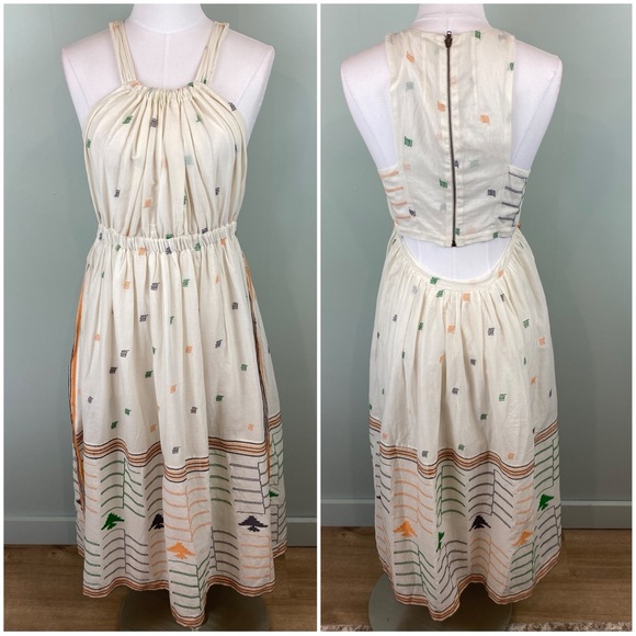 Free People Dresses & Skirts - Free People New Romantics Etched Swing Back Cutout Maxi Halter boho Dress Small